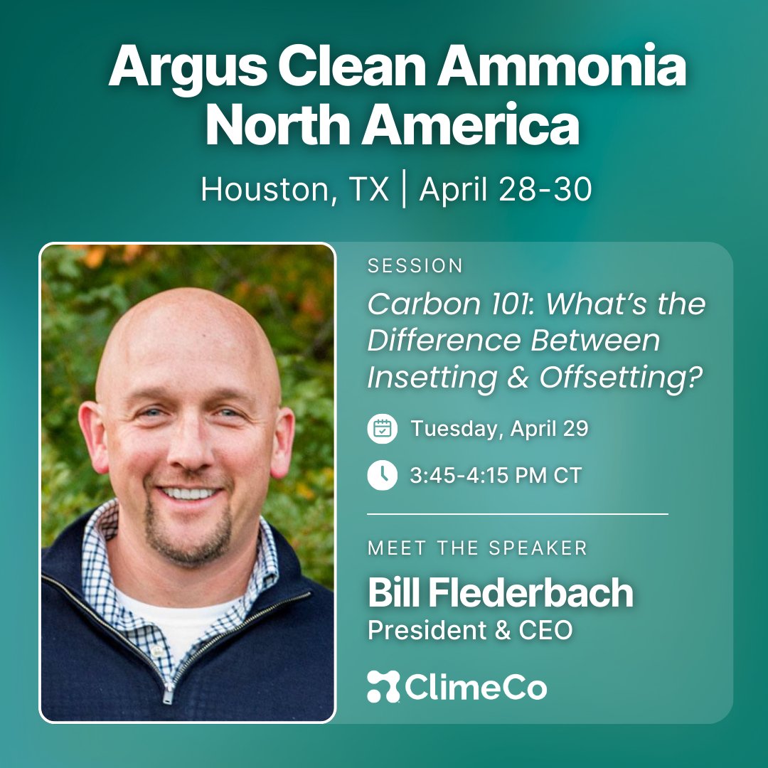 Join President &amp; CEO Bill Flederbach for an engaging session discussing monetization pathways, insetting models, and what they mean for suppliers of low-carbon products and buyers at the upcoming Argus Clean Ammonia North America Conference.

View agenda →
