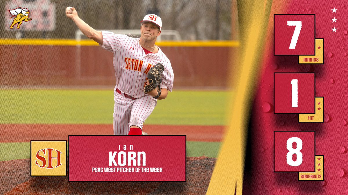 Seton Hill Baseball (@shgriffbaseball) on Twitter photo Heโs done it again!
<a href="/IanKorn29/">Ian Korn</a> snags his second <a href="/PSACsports/">PSAC Sports</a> Pitcher of the Week award for his CG shutout Heโs done it again!
<a href="/IanKorn29/">Ian Korn</a> snags his second <a href="/PSACsports/">PSAC Sports</a> Pitcher of the Week award for his CG shutout