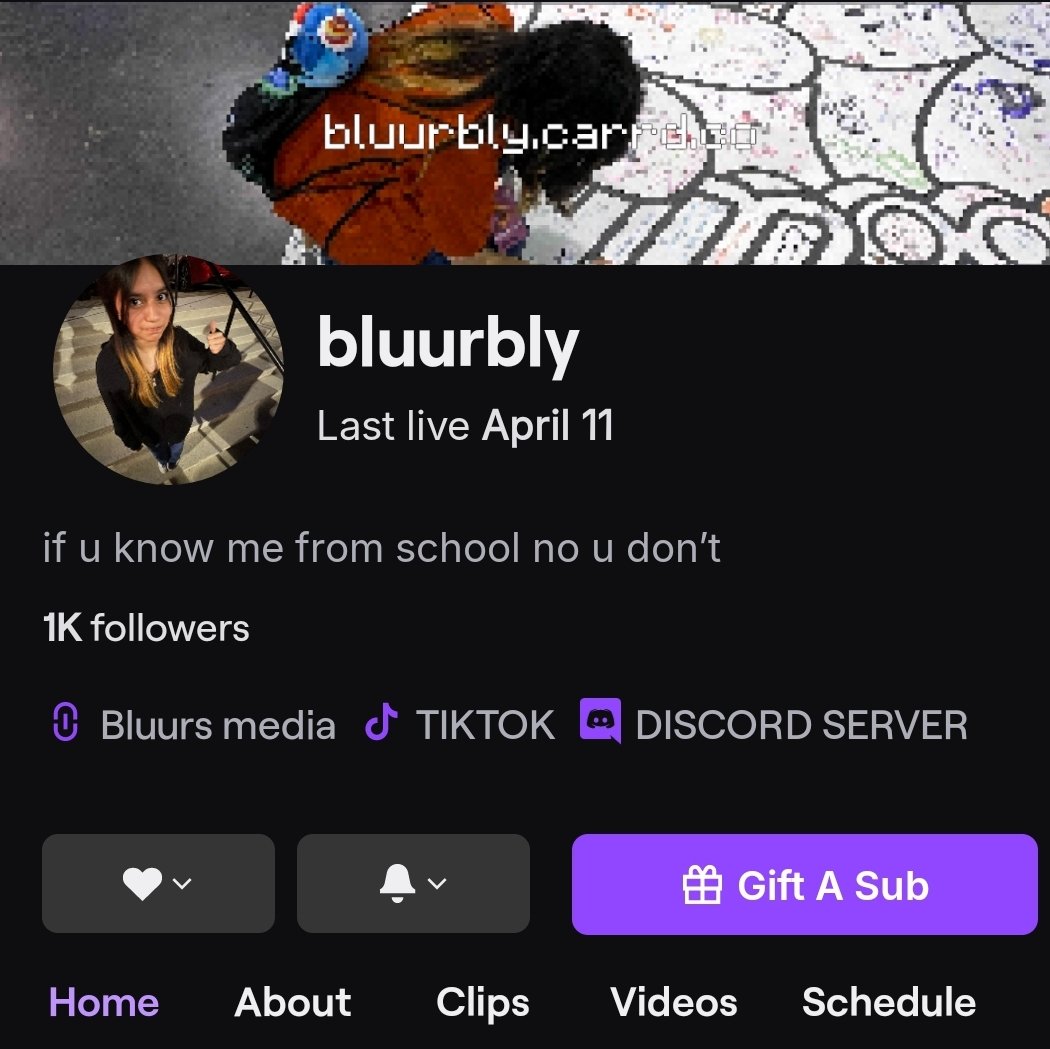 bluurblyupdates's tweet photo. Bluurbly just hit 1k on twitch!!
●●●●●●●●●●●●●●●● https://t.co/d9qdHp6yr5
