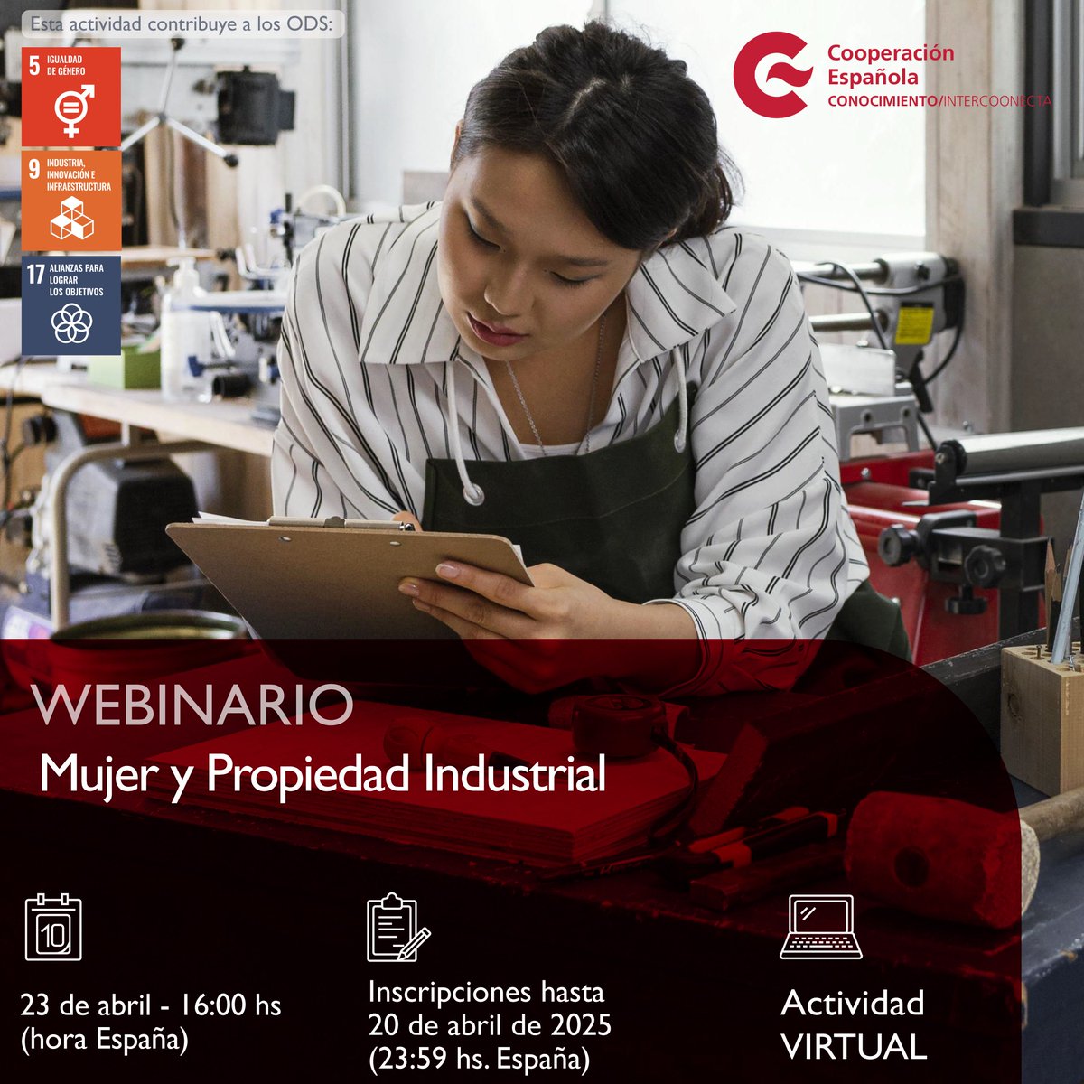 AecidConoSur's tweet photo. [CONVOCATORIA] Súmate a este #webinario de @OEPM_es sobre instrumentos e iniciativas para mejorar el acceso de más #mujeres a oportunidades de innovación en #PropiedadIndustrial. 

📆 23/4 - 16:00 hs (hora España).
⏰ Inscripciones hasta el 20/4 
✍️ https://t.co/WGW6gTjPLH 👈 https://t.co/LRTB4x3CKJ