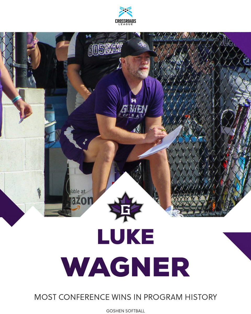 With Goshen's game one win over Bethel, softball head coach Luke Wagner has more conference wins than any other coach in program history! He also has the best winning percentage in conference games among all coaches in program history.