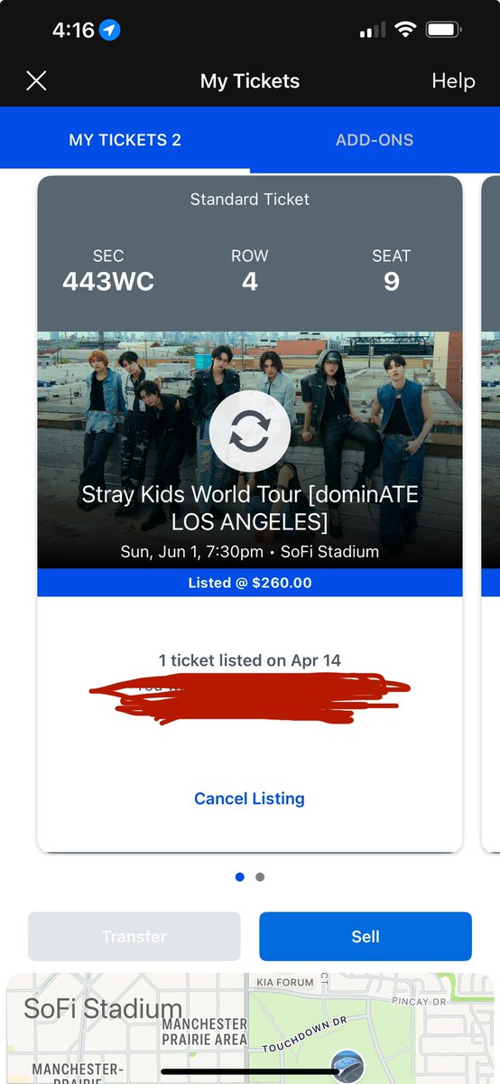 1uvddeonu_'s tweet photo. Selling two tickets for stray kids in la on June 1st!! The reason I’m selling them is because it happens to clash within my moving date (they are accessible seats) 260$ each https://t.co/5qPgOPtAWM