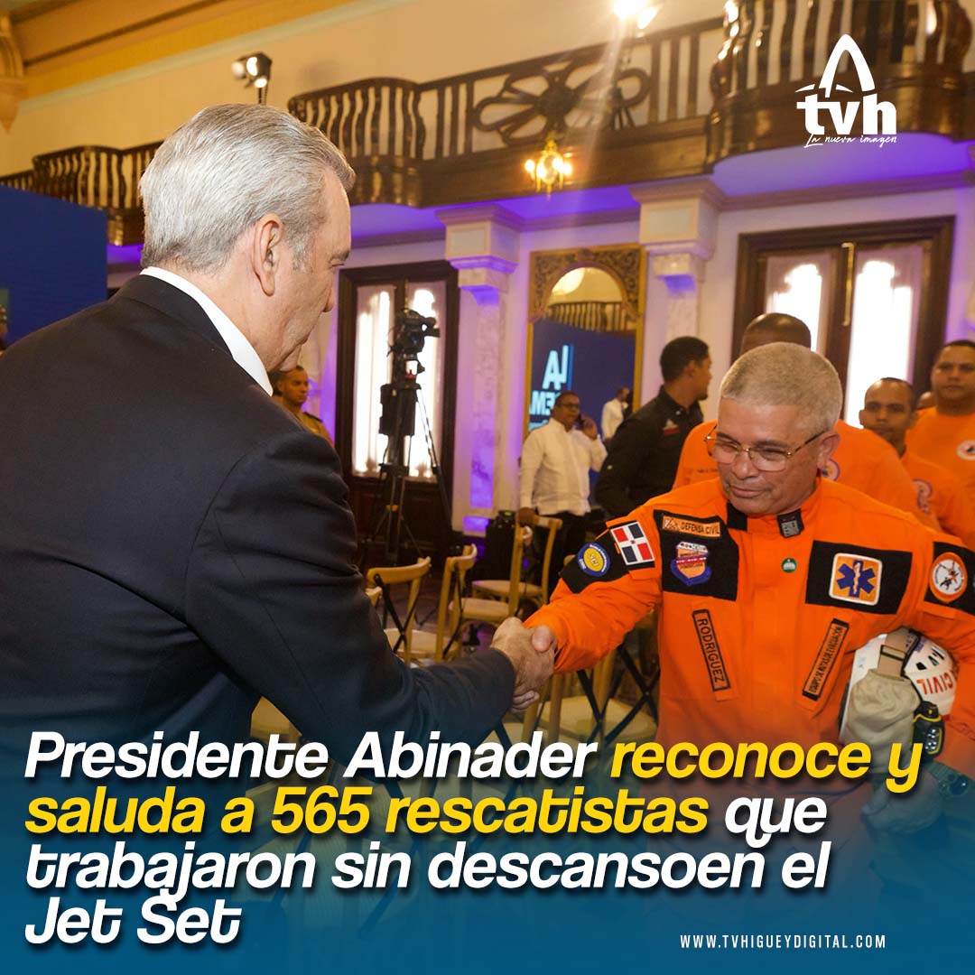 El presidente encabezó un encuentro con 565 rescatistas que serán condecorados luego de  trabajar sin descanso durante las labores de búsqueda y rescate en el Jet Set.

Amplía esta y otras informaciones en nuestro portal digital: tvhigueydigital.com