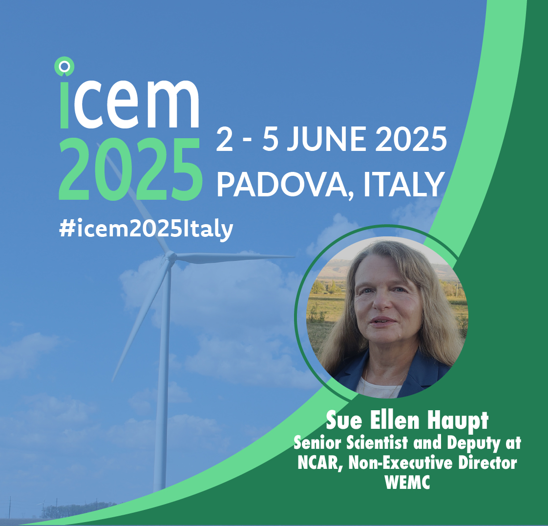 World Energy & Meteorology Council (WEMC) (@wemcouncil) on Twitter photo Excited to welcome Dr. Sue Ellen Haupt back to #ICEM2025! 🌍⚡ Senior Scientist at <a href="/NCAR_Science/">NSF National Center for Atmospheric Research</a>, AMS Fellow, WEMC Founding Director, & leader in #renewableenergy forecasting.
Find out more👇👇 wemcouncil.org/wp/icem2025/
#EnergyTransition #ClimateAction #Meteorology #Sustainability Excited to welcome Dr. Sue Ellen Haupt back to #ICEM2025! 🌍⚡ Senior Scientist at <a href="/NCAR_Science/">NSF National Center for Atmospheric Research</a>, AMS Fellow, WEMC Founding Director, & leader in #renewableenergy forecasting.
Find out more👇👇 wemcouncil.org/wp/icem2025/
#EnergyTransition #ClimateAction #Meteorology #Sustainability