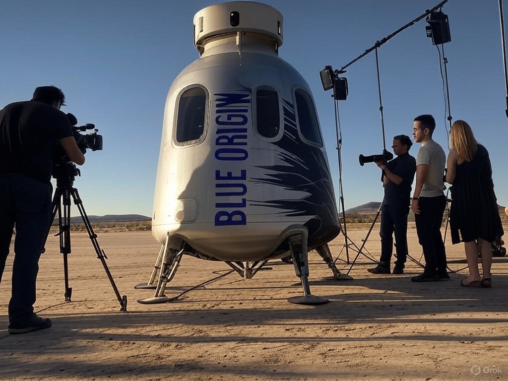 CleavageCrumbs's tweet photo. I'm just gonna come out and say it...

That whole Katy Perry and Lauren Sanchez space launch was ALL STAGED.

The whole thing was shot in an Amazon/MGM sound stage in Hollywood by Stanley Kubrik's grandson.

Don't fall for it people. https://t.co/cS7BzPi5Kr