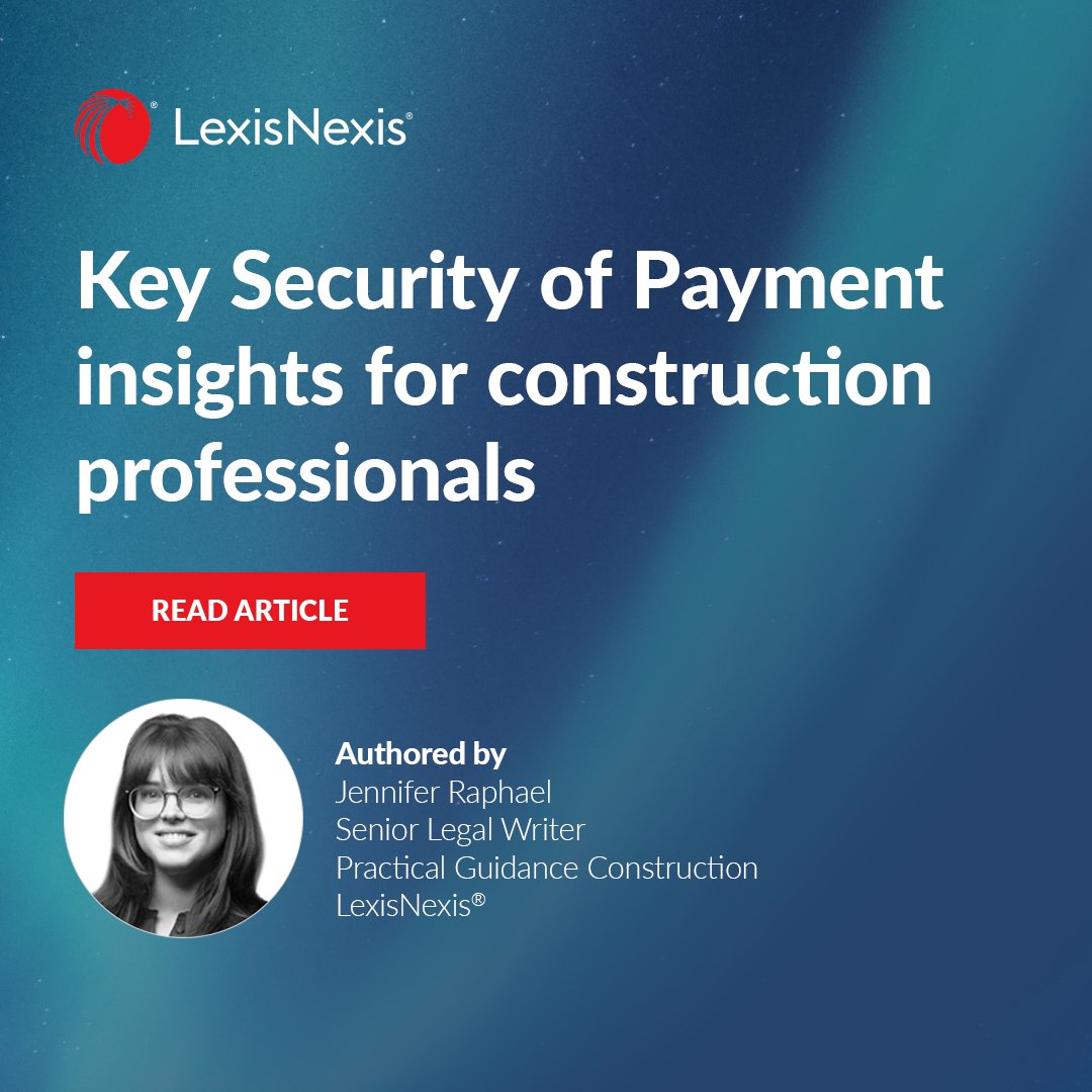 LexisNexisAUS's tweet image. Explore #PaymentSecurity legislation in NSW, Victoria, and Queensland. Our article covers four key 2024 cases: 
✔ Ceerose Pty Ltd v A-Civil Aust Pty Ltd 
✔ EnerMech Pt Ltd v Acciona 
✔ MWB Everton Park v Devcon 
✔ Roberts Construction v Drummond Carpentry

Stay informed!
