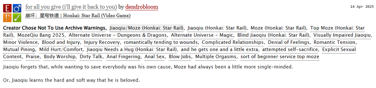 My <a href="/mozeqiubang/">Mozeqiu Bang | Posting Complete!</a>  fic is here, with art by the wonderful <a href="/xiaolise/">rowan 🖋️</a>!

▫ D&amp;D/Fantasy AU
▫ Romantic Tension &amp; Wound Tending
▫ Rated E / 20.3k words
▫ #Mozeqiu 

read ↓
archiveofourown.org/works/64709161