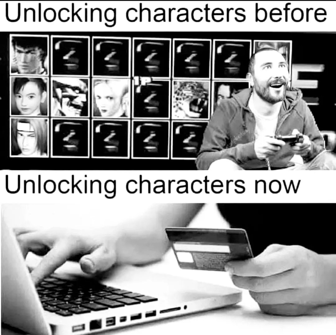 retrorobreviews's tweet photo. I miss the days when unlocking characters were free. Is there anyone else? #memes #meme #mememondays #retrogaming #unlockingcharacters #unlocking #characters #videogamecharacters https://t.co/Liho3qFtwe