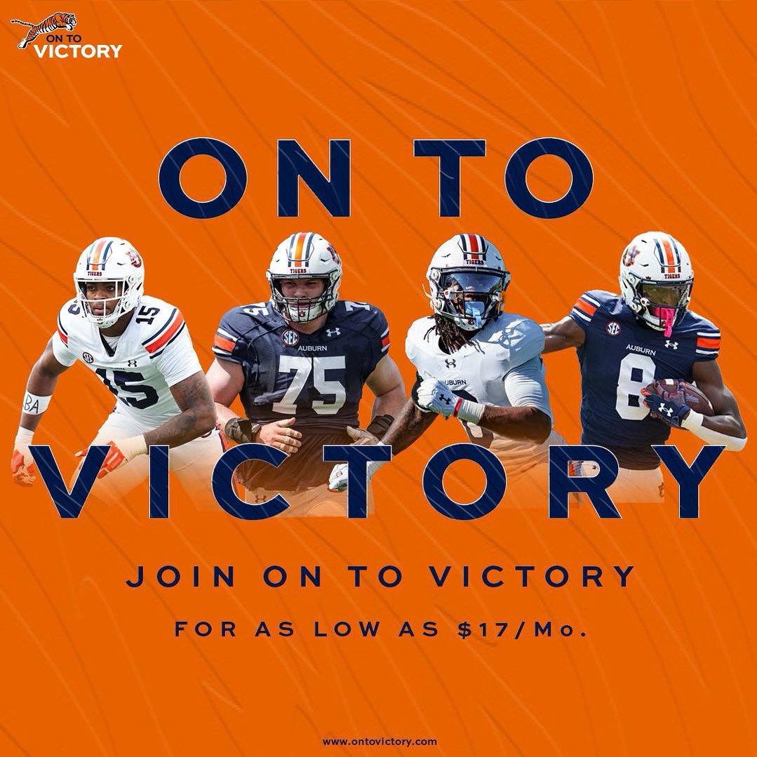 Auburn Football is just getting started, and we need YOU to be a part of our journey.

Join On To Victory today and help fuel our drive for success, both on and off the field. Your support makes a difference and pushes us to reach new heights. Let's do this together. War Eagle!