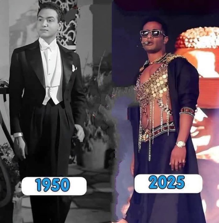 الفن المصرى فى العصر الملكى ممثلا فى الموسيقار العظيم محمد فوزى ، و انهيار الفن المصرى على يد ادعياء و بلطجية الفن في عصر الحكم العسكرى للسيسي.