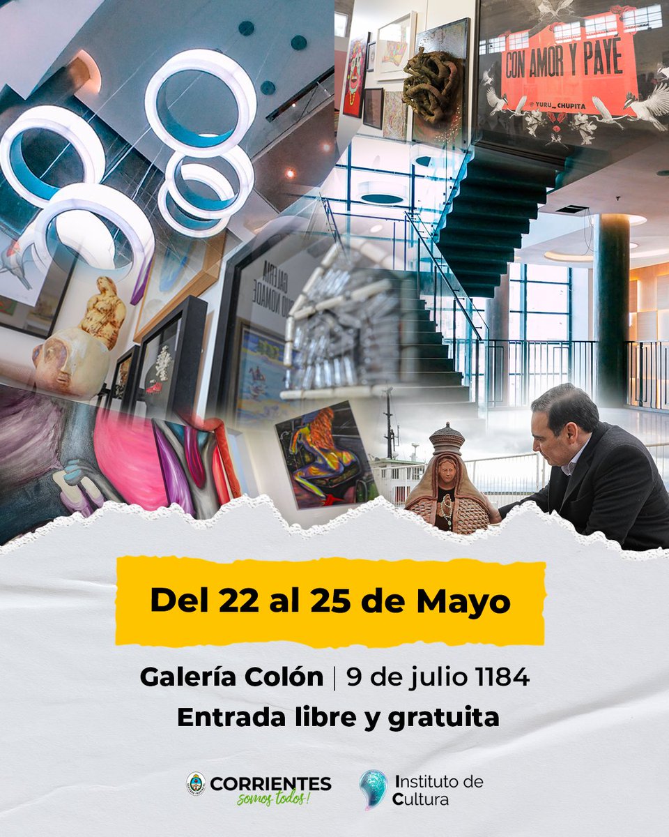 CorrientesGob's tweet photo. 🖼️🎨 ¡Falta poco para la 7° edición de #ArteCo! 

📸 🎶🌮 Artistas locales, nacionales e internacionales, presentaciones de libros, conversatorios, música en vivo, gastronomía, danza, ¡y mucho más! 

¿Nos vemos ahí? 😉 https://t.co/cNjAQT1wqY