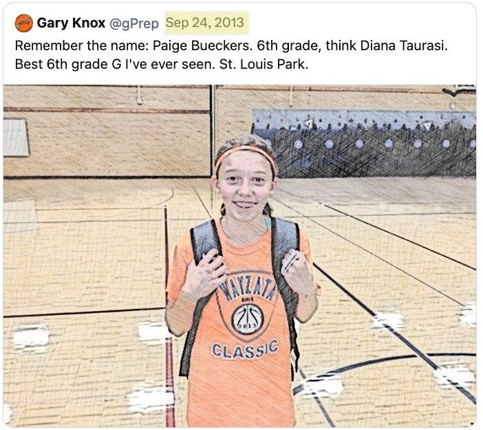 ESPN needs to interview Gary Knox after Paige Bueckers gets picked 1st overall.
