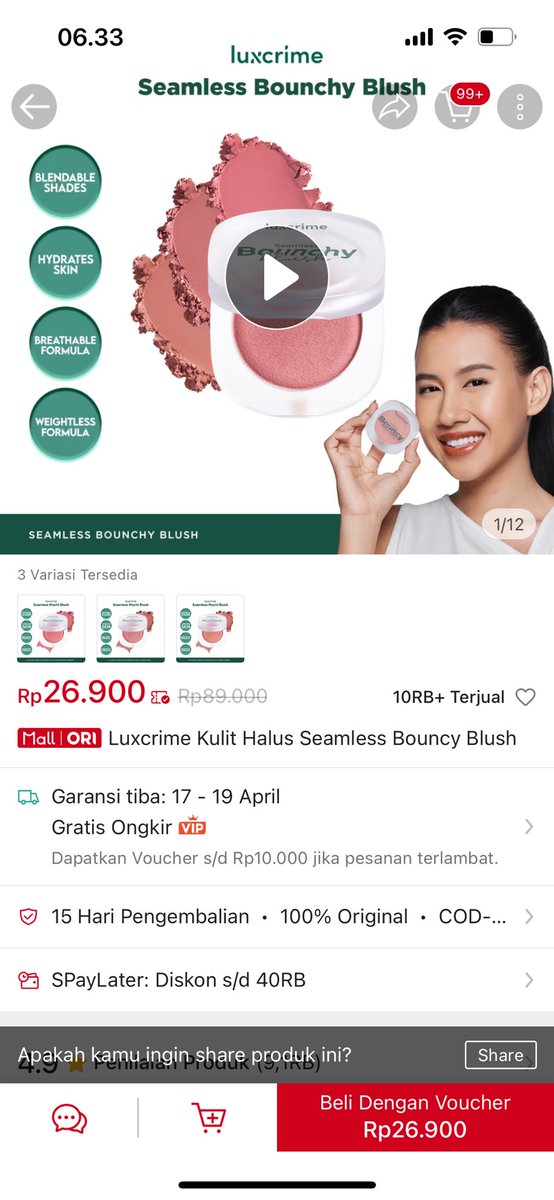 motivave's tweet photo. LUXCRIME BOUNCY BLUSH PROMOOO GERCEPP https://t.co/TmjgLxqzMb https://t.co/FCwYb3bVh3