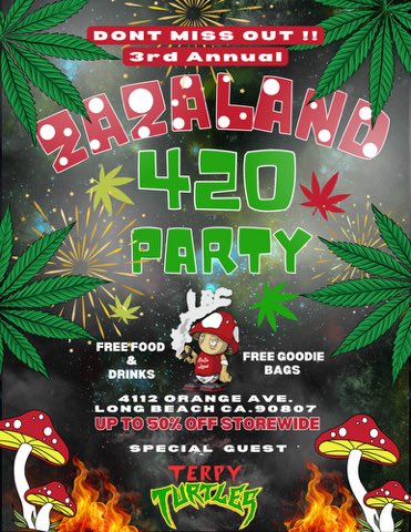 TerpyTurtlesss's tweet photo. WHATS UP CANNA FAM❗️JUST WANNA LET YOU GUYS KNOW WE WILL BE AT @zazalandlbc THIS 42O MAKE SURE TO POP OUT FOR SOME GREAT DEALS, FOOD & VIBES❗️THERE WILL BE A D@D BAR SPONSORED BY @TerpyTurtlesss AND ALSO A COUPLE G!V3AW4Y’S❗️ 

RUL3S FOR SHIRT, PENDY & PUCK ❗️

1) L!KE , R3TWEET & C0MMENT 5 HOMIES ❗️🖖〽️😈🦇🐝📸🙏🐢🍯
2) MUST F0LL0W ALL 3 ACCNTS❗️
@zazalandlbc 🔥
 @GlassHoleGlass 😜
 @TerpyTurtlesss 〽️😈🦇🐝📸🙏🐢🍯

YOU DONT WANNA MISS IT COME D@B UP WITH THE TURTLE SQUAD❗️〽️😈🦇🐝📸🙏🐢🍯