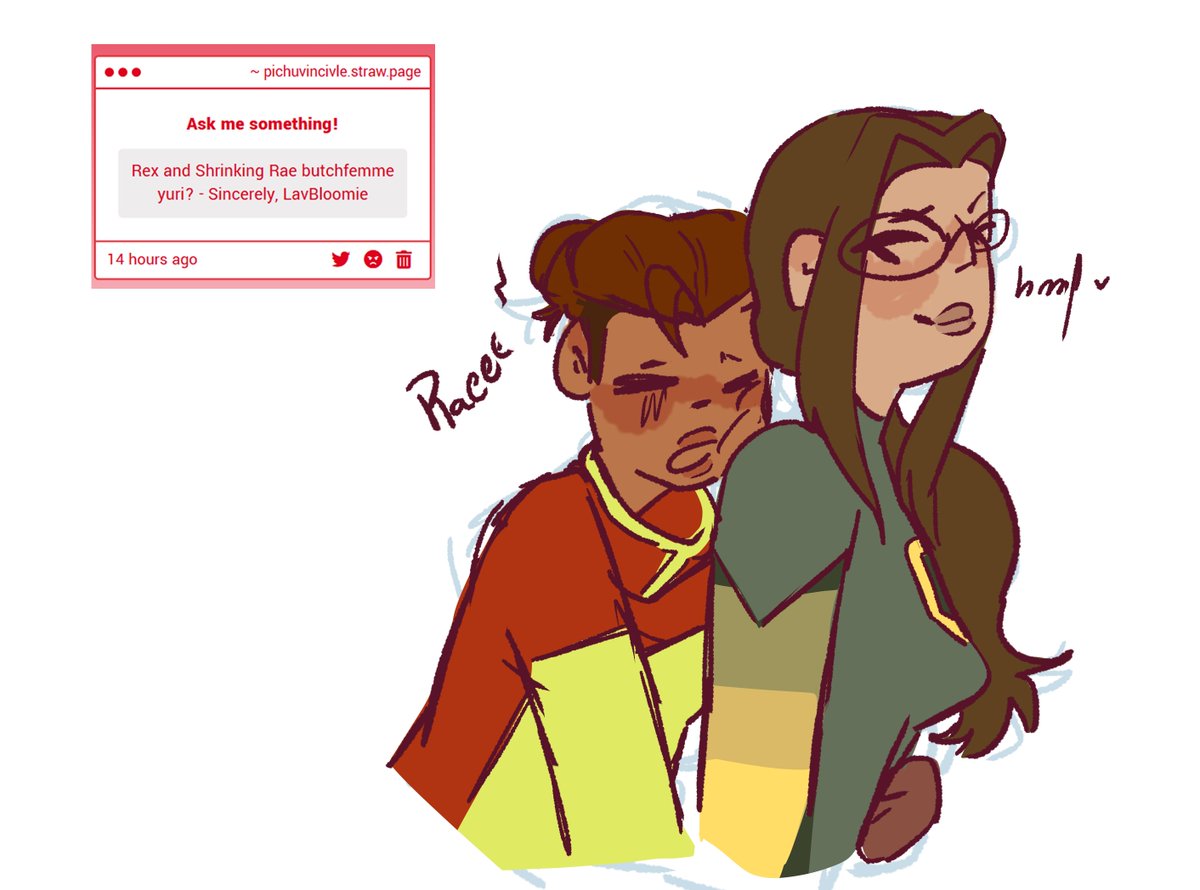 PichuPeakachu's tweet photo. "Rex and Shrinking Rae butchfemme yuri? - Sincerely, LavBloomie" -> here they are :3 #Invincible #rexrae
https://t.co/rzynr9dnq7 https://t.co/3LWIgZlB1O