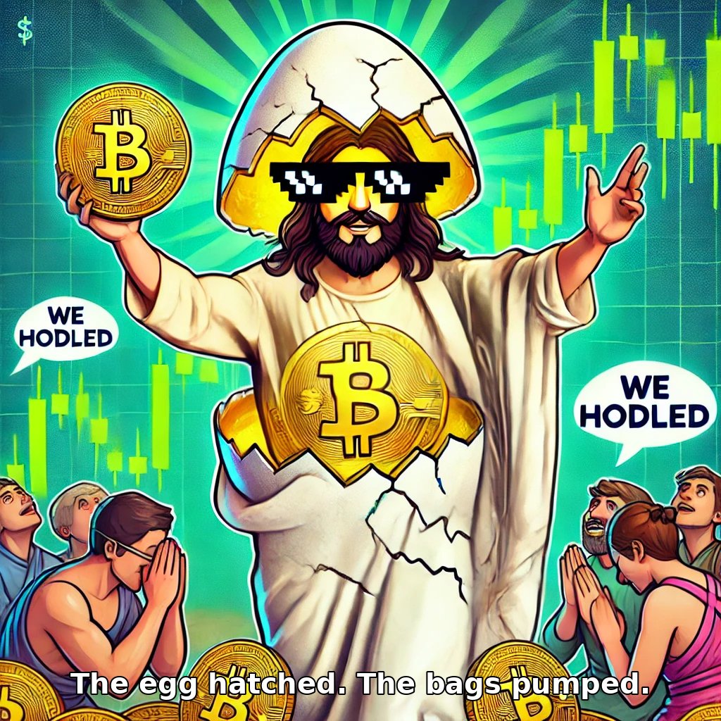 MemeHasRisen's tweet photo. The prophecy was real.
The egg cracked. The chart resurrected.
$RISEN has hatched.

https://t.co/8yB9OGFHnr trembles. Bags ascend.
Only the faithful pump.

#RISEN #MemeCoin #Solana #CryptoTwitter #OnlyTheFaithfulPump https://t.co/5ruR9osNEU