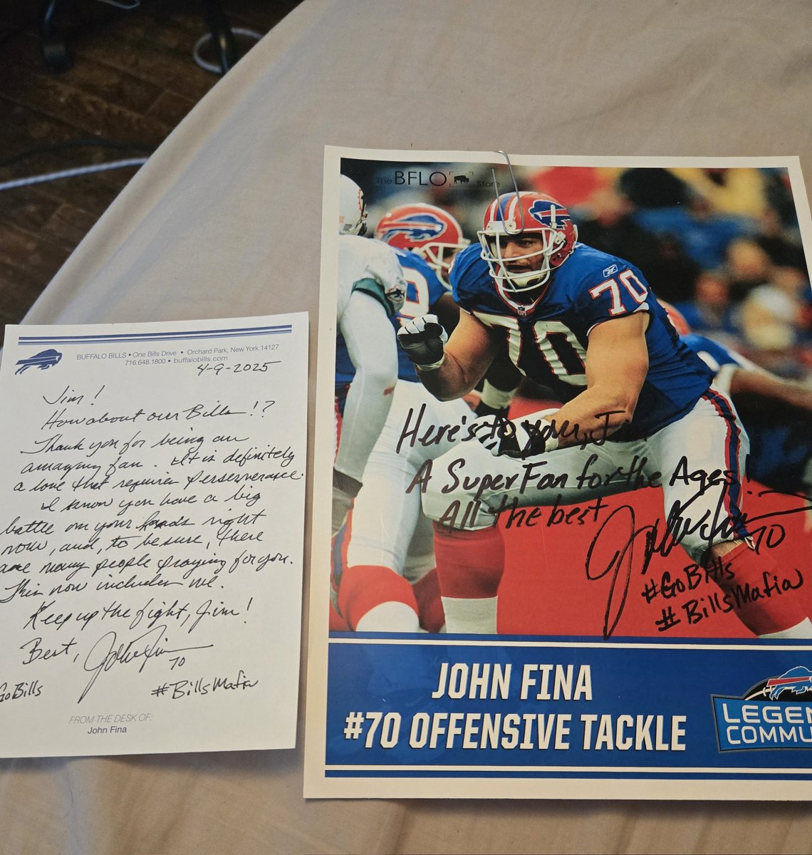 jimbob1426's tweet photo. So in this stage 4 cancer battle u have bad &amp; good days.
Amd you never know what day it will be.

Today has a bad day was in pain and discomfort 

the mail  came and there was a signed picture and letter from @JohnFina 
It put the biggest smile on my face and just what I needed https://t.co/VqvHYcEc9W
