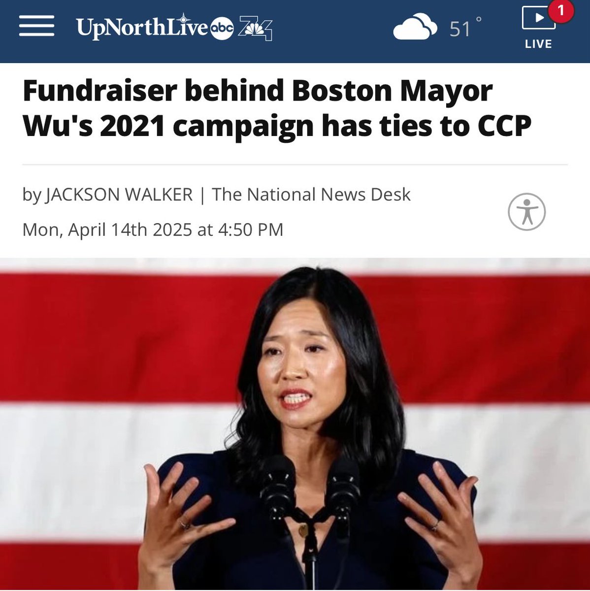 MassDailyNews's tweet image. Even the small niche but affiliated with major news networks are beginning to cover this story. 

This is how the news cycle starts. Tomorrow you’ll see it on the local news. Mark my words. 

Wu’s campaign is in major trouble.