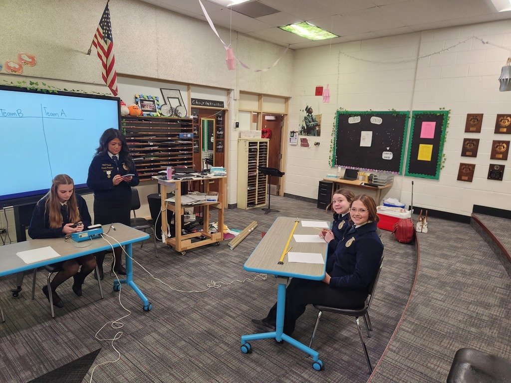 Congratulations to the WV FFA Chapter for having two teams compete last week at the FFA  District 14 Quiz Bowl Contest.  One team placed at the Silver level and the other team placed in the Bronze level. The quiz bowl contest consisted of all agricultural related questions.