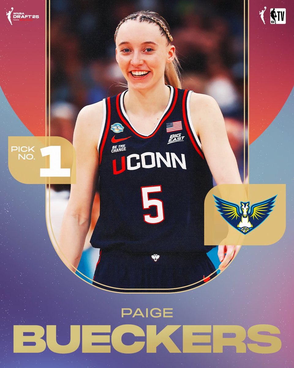 NBATV's tweet photo. With the No. 1 overall pick in the @WNBA draft, the @DallasWings select Paige Bueckers 🙌 https://t.co/sbQRUgL9SE
