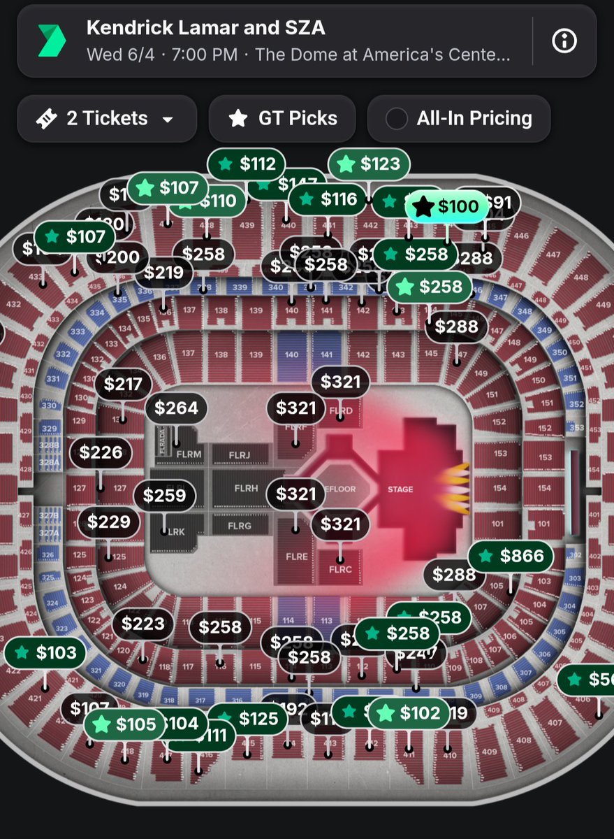 womplestomple's tweet photo. @ihatejerm Lol imagine getting mad at the lowest prices on tickets at a STADIUM tour.

Like, yeah, if you wanna sit in the very fringes, like anything at stadiums, they'll be a bit cheaper.

I clicked a show that wasn't even gonna be that hype.  Actually hilarious manipulative tactic. https://t.co/zMHaHXKjhB