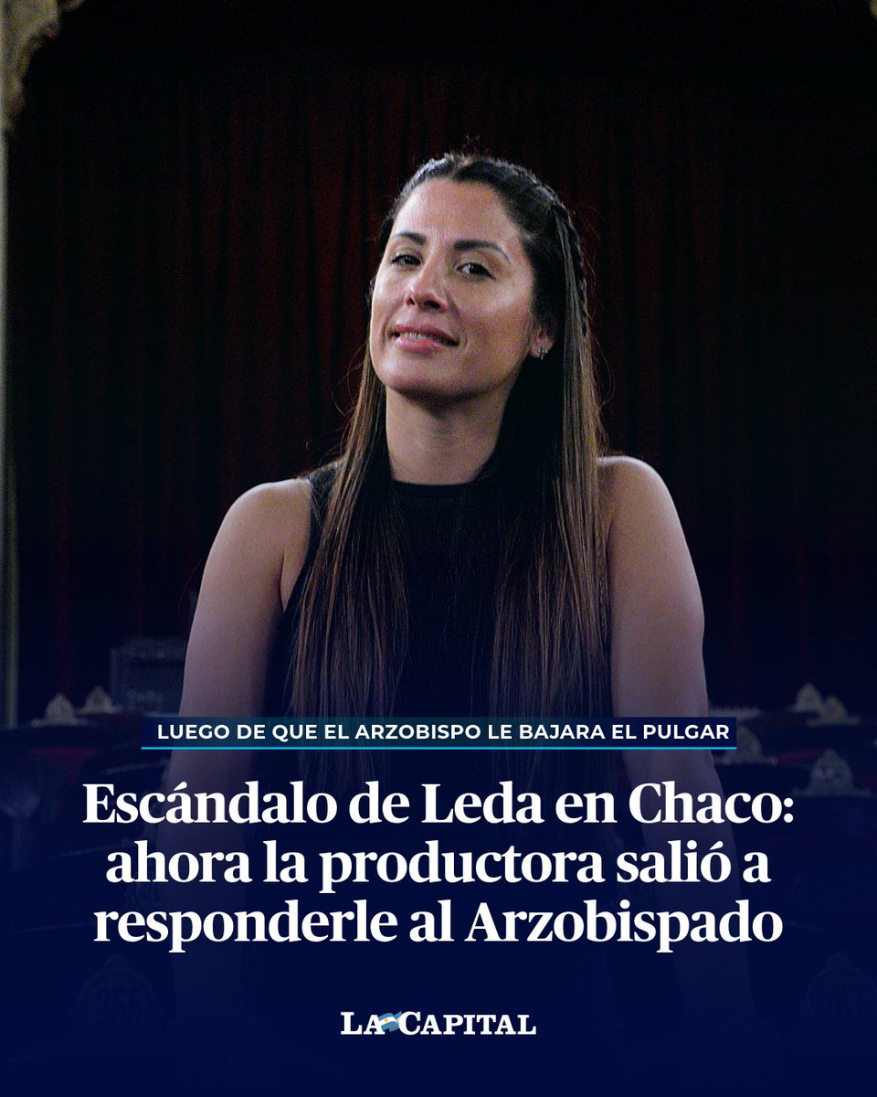lacapital's tweet photo. 🎤💥 ESCÁNDALO EN CHACO: LA PRODUCTORA DE LEDA RESPONDIÓ AL ARZOBISPADO
Tras el comunicado del Arzobispado de Resistencia despegándose del show de #LedaBergonzi en la localidad chaqueña de Barranqueras, la productora que está a cargo del espectáculo salió al cruce.
🎶 Leda tiene previsto un espectáculo de música y fe el 27 de abril en el Club Don Orione. Desde la organización aclararon que "nunca se presentó como un evento eclesiástico", y que está "abierto a personas de todas las religiones, sin exclusión".
🙏 "Nos guía el respeto y el amor por la fe", aseguraron. También remarcaron que no buscan enfrentar a la Iglesia, pero cuestionaron el pronunciamiento público del arzobispado sobre una actividad privada.
→ https://t.co/Z19DI4EDSc