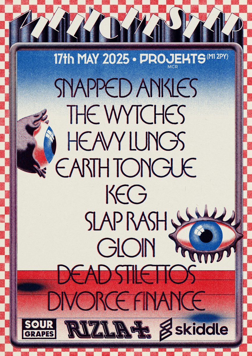 Sour Grapes Records (@sourgrapesmusic) on Twitter photo MELTCHESTER IV - FULL LINEUP
<a href="/snappedankles/">Snapped Ankles</a>
<a href="/TheWytches/">The Wytches</a>
Heavy Lungs
Earth Tongue
<a href="/kegtheband/">Keg</a>
<a href="/slaprash/">slaprash</a>
Gloin
<a href="/dead_stilettos/">Dead Stilettos</a>
<a href="/divorcefinance_/">divorcefinance</a>
Live at <a href="/projektsmcr/">Projekts MCR</a> // May 17th
skiddle.com/festivals/meltā¦
#manchestermusic #musicfestival #livemusic #manchestergigs #Meltchester MELTCHESTER IV - FULL LINEUP
<a href="/snappedankles/">Snapped Ankles</a>
<a href="/TheWytches/">The Wytches</a>
Heavy Lungs
Earth Tongue
<a href="/kegtheband/">Keg</a>
<a href="/slaprash/">slaprash</a>
Gloin
<a href="/dead_stilettos/">Dead Stilettos</a>
<a href="/divorcefinance_/">divorcefinance</a>
Live at <a href="/projektsmcr/">Projekts MCR</a> // May 17th
skiddle.com/festivals/meltā¦
#manchestermusic #musicfestival #livemusic #manchestergigs #Meltchester