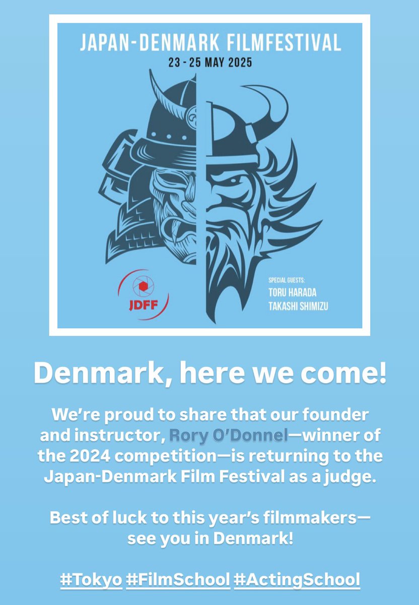 ELFSJPN's tweet photo. 【お知らせ】
2025年度 #日本デンマーク映画祭(#JDFF)にて、当校講師ローリー・オドンネルが審査員として参加いたします。
Thanks so much for this opportunity!
また、昨年同映画祭の短編部門で最優秀賞を受賞した彼の監督作 #SelfieStick はこちらからご覧頂けます:
https://t.co/nAYtftarNu https://t.co/rZ9FhyxOyX