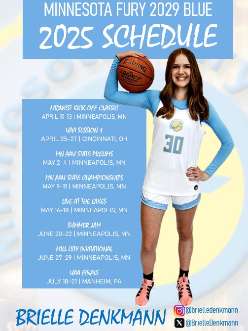 So excited to be back with my <a href="/MinnesotaFury/">Minnesota Fury AAU</a> family! Here’s my AAU schedule