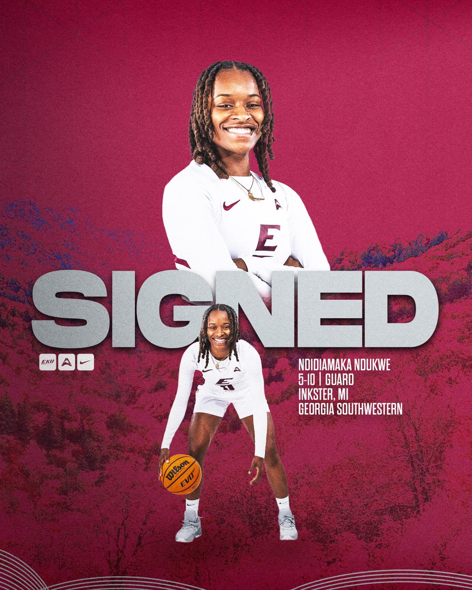 EKU Women's Basketball (@ekuwbb) on Twitter photo Got another elite scorer 👀
Join us in welcoming <a href="/ndidindukwe21/">ndidiamaka</a> to Richmond! She averaged 19.3 PPG last season with Georgia Southwestern, leading the Peach Belt Conference in scoring.
📰 » t.ly/fV_KL Got another elite scorer 👀
Join us in welcoming <a href="/ndidindukwe21/">ndidiamaka</a> to Richmond! She averaged 19.3 PPG last season with Georgia Southwestern, leading the Peach Belt Conference in scoring.
📰 » t.ly/fV_KL