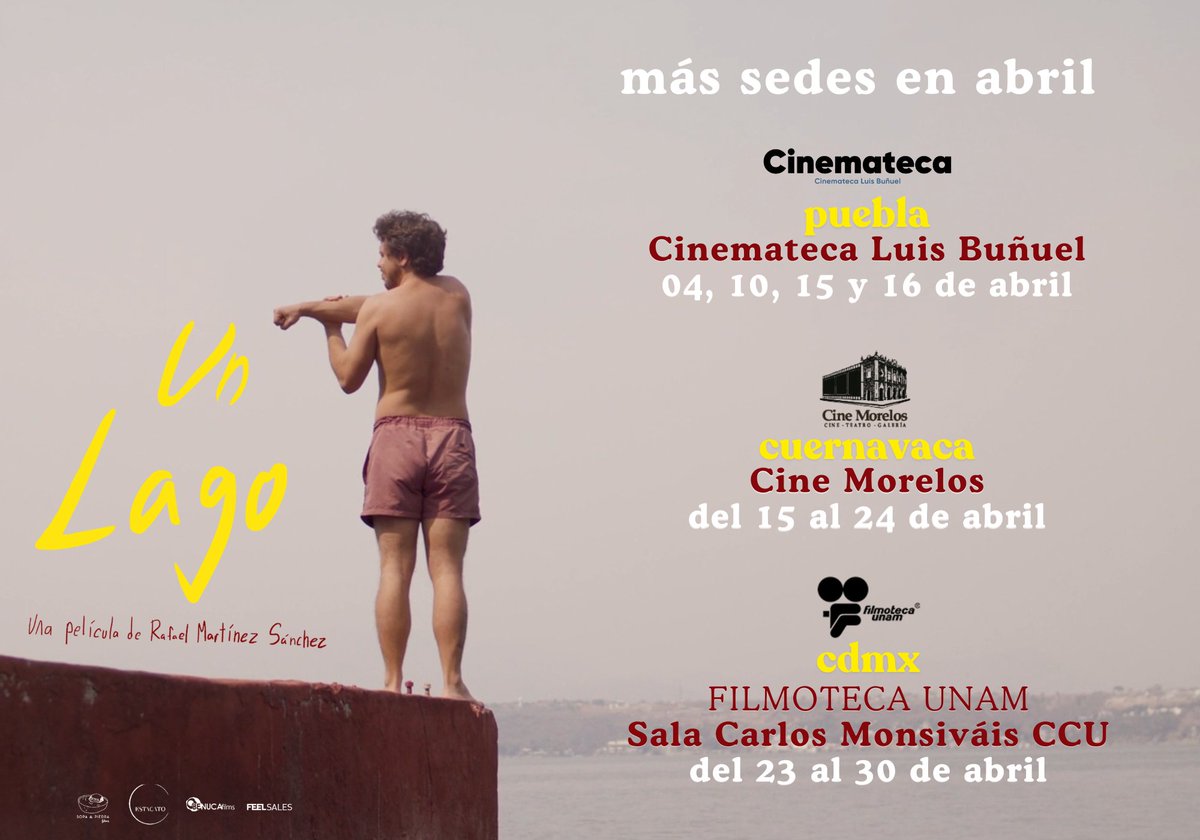 imcine's tweet image. ¿Recuerdan 'Un lago', la ópera prima de Rafael Martínez Sánchez @rafafams? 

Sigue de gira en la República Mexicana.

¡Mañana en Puebla y Cuernavaca!

Fechas en la imagen. 👇