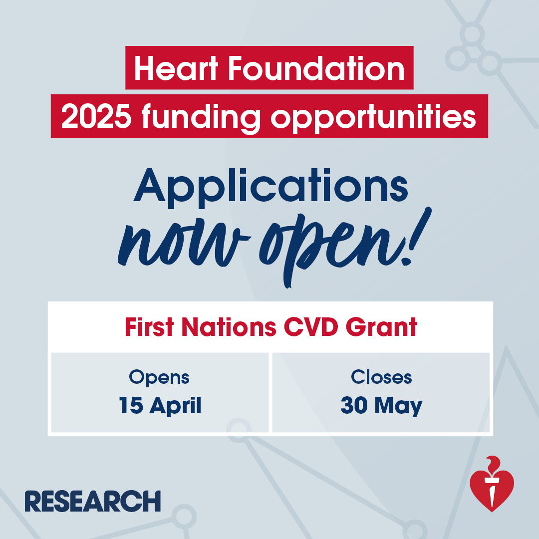 heartfoundation's tweet photo. Applications are OPEN for the First Nations Cardiovascular Health Grant! This program supports impactful projects aimed at improving cardiovascular health outcomes for First Nations communities. Apply now 👉https://t.co/p5ELbIH9u1 https://t.co/ikCsHFqojG