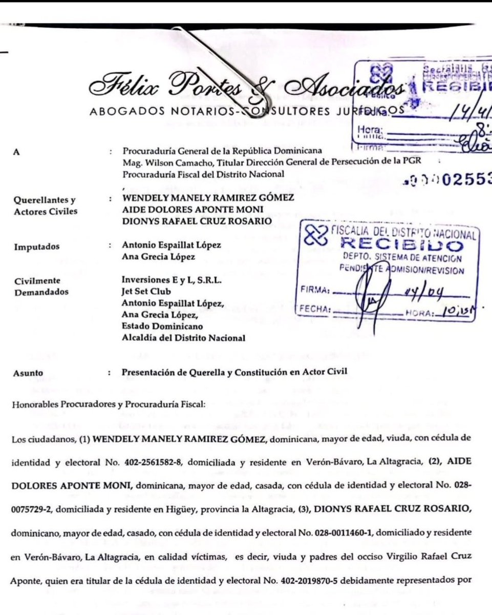 Carbonelljuan's tweet photo. Primera Demanda a la Negligencia en tragedia #JetSetClubRD llega Desde Bávaro.

Abogado @FelixPortes https://t.co/cA4TS9z1BZ