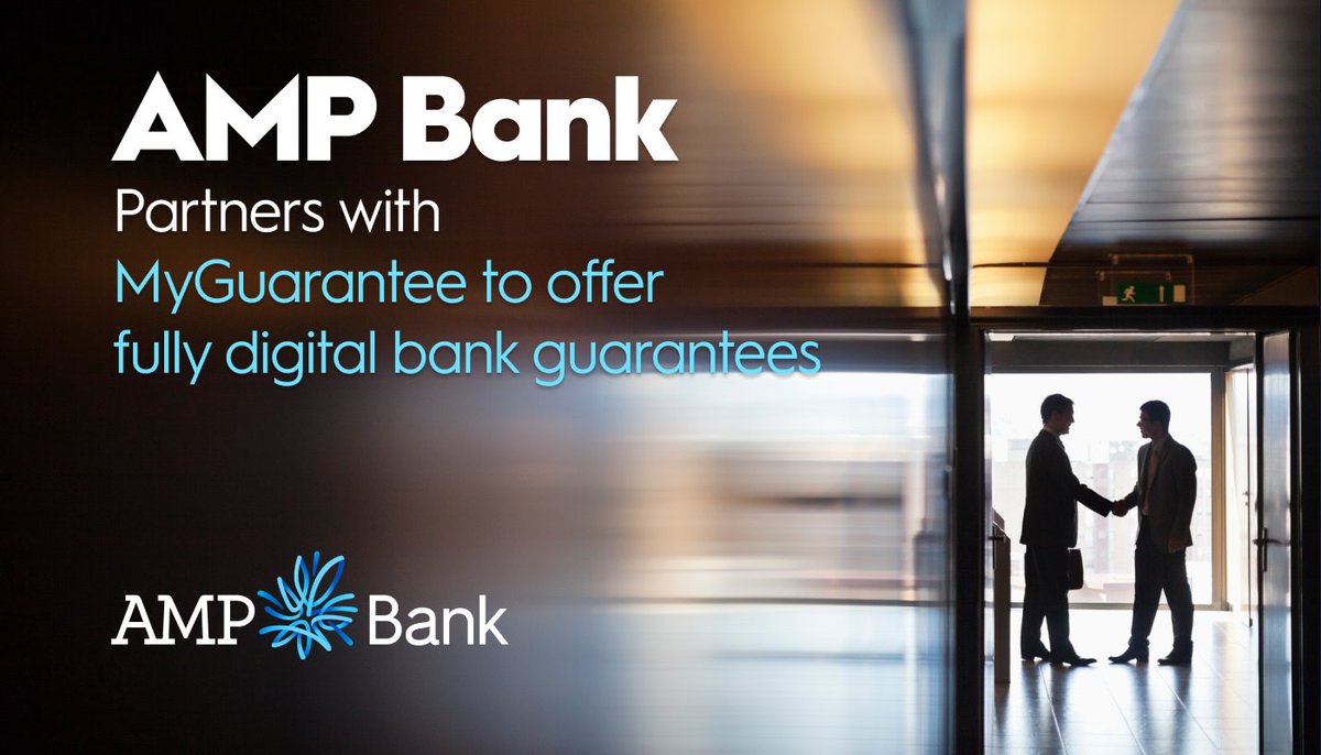 AMP Bank today is pleased to announce a new strategic partnership with MyGuarantee to offer fully digital bank guarantees. The collaboration expands AMP Bank's digital offerings and focus on supporting small businesses. 
 
Read more on our newsroom: lnkd.in/gwHa5-mt