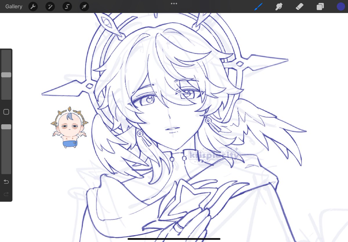 krispiacity's tweet image. Guys I swear I can draw him normal too