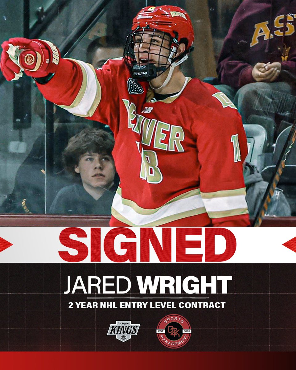 The King's man 👑 Congratulations to O2K client Jared Wright on signing his ELC with the <a href="/LAKings/">LA Kings</a>! Way to go, Jared, and best of luck!
#GoKingsGo