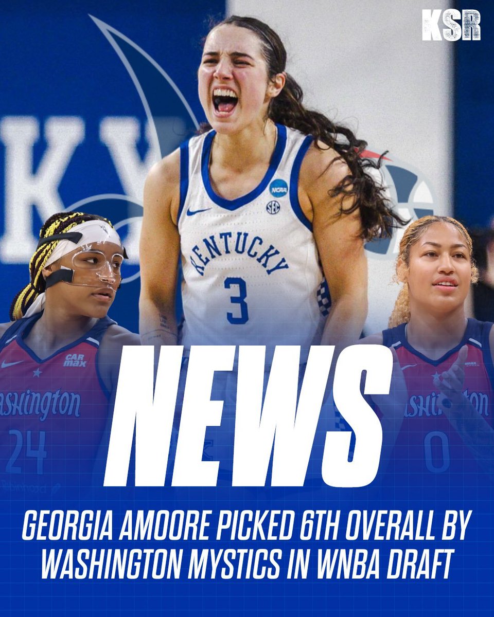 Georgia Amoore heard her name called at sixth overall to the Washington Mystics in the WNBA Draft

on3.com/teams/kentucky…