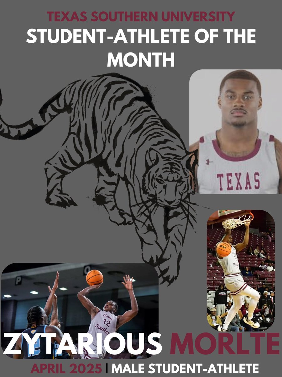 Texas Southern University Athletic Academics (@txsuacademics) on Twitter photo Texas Southern Athletics' Department of Academic Enhancement has named Lanay Carr of our Women's Softball Team and Zytarious Morlte of our Men's Basketball Team as the Student-Athletes Of The Month for the month of April. Texas Southern Athletics' Department of Academic Enhancement has named Lanay Carr of our Women's Softball Team and Zytarious Morlte of our Men's Basketball Team as the Student-Athletes Of The Month for the month of April.