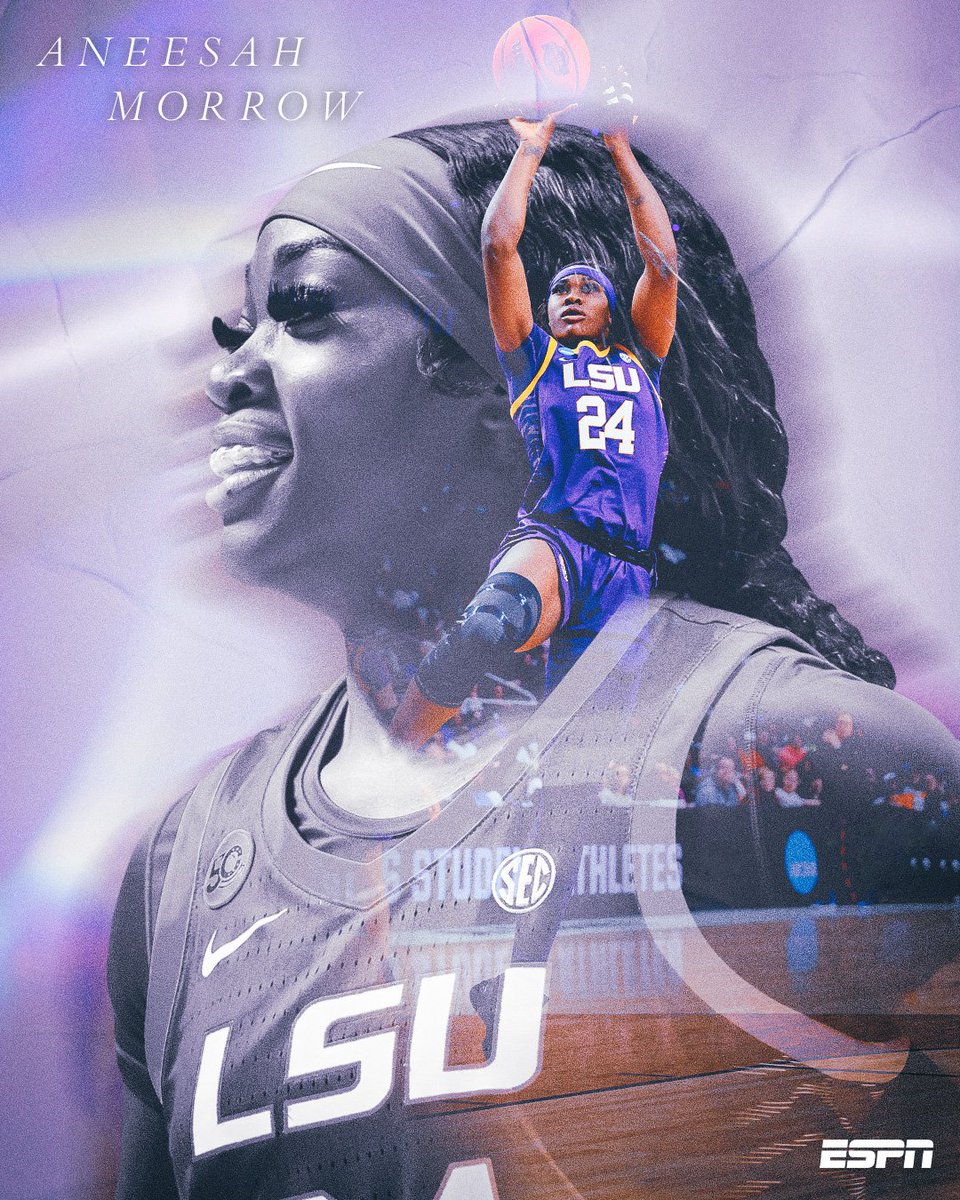 SECNetwork's tweet photo. A WALKING DOUBLE-DOUBLE 🔥

Aneesah Morrow is the 7th pick in the 2025 WNBA draft 🙌

@LSUwbkb | @ConnecticutSun https://t.co/QsWOqYt9RZ