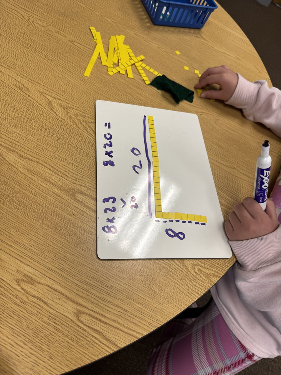 Building models to solve two digit by one digit multiplication equations