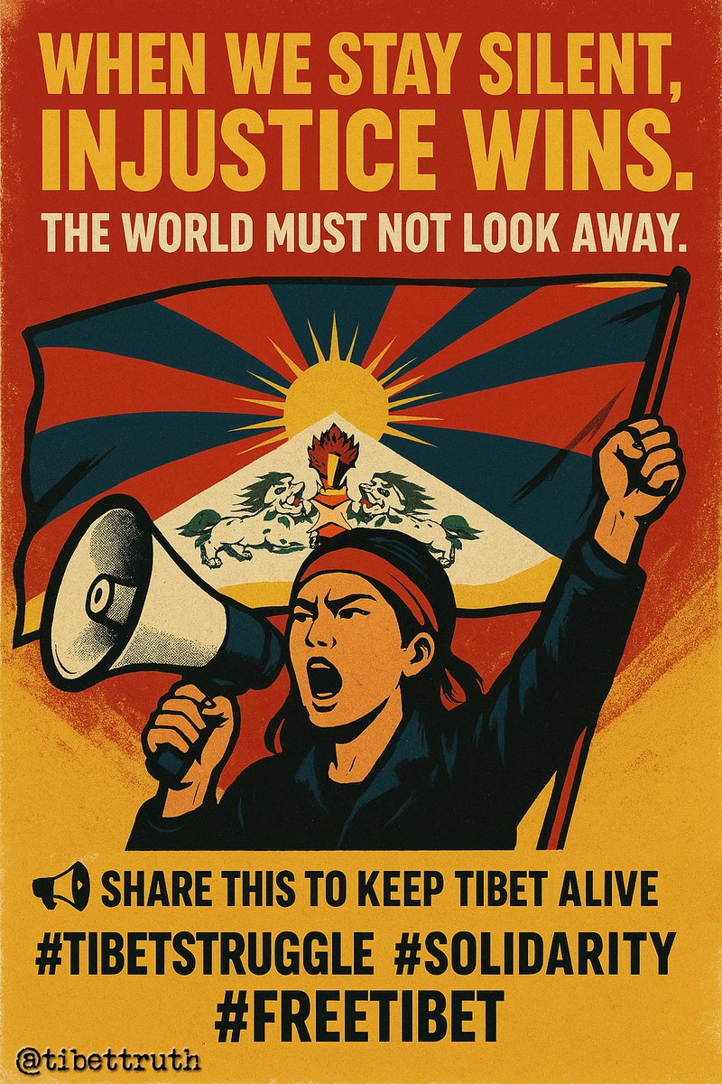 tibettruth's tweet photo. Tibet is still not free. The world barely talks about it. But silence only helps the oppressor. Not the oppressed.
💥 Follow us for truth, visuals, and bold updates from the Tibetan resistance. 🗣️ Share this. Be the voice they can’t raise #FreeTibet #TibetTruth #FollowForFreedom https://t.co/knfKd9eaEH