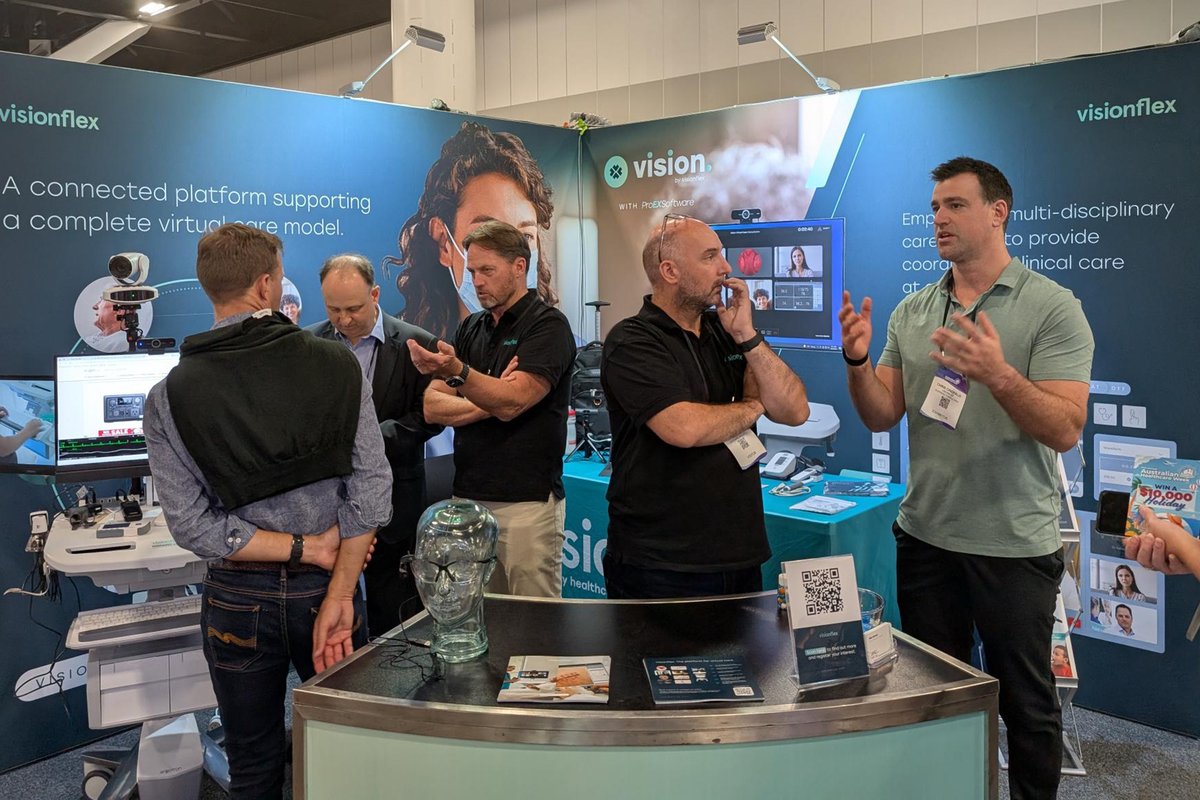 Last month, the Visionflex team was out in force at Australian Healthcare Week in Sydney showing off our leading virtual care technology!

Missed us at #AHW25? Get in touch today:
hubs.la/Q03h76r20

#virtualcare #telehealth #digitalhealth #medtech #remotecare