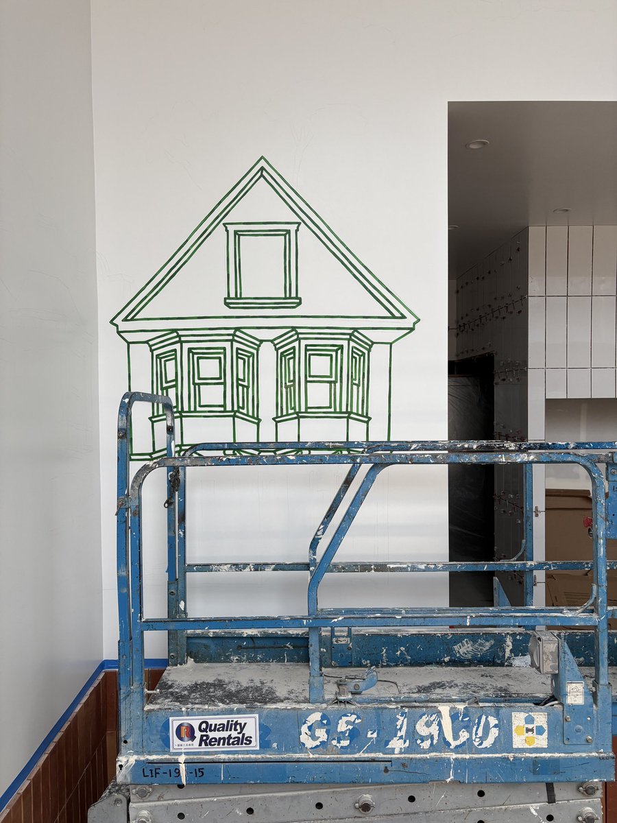 Starting a new mural at the new @mixt in the Inner Sunset!