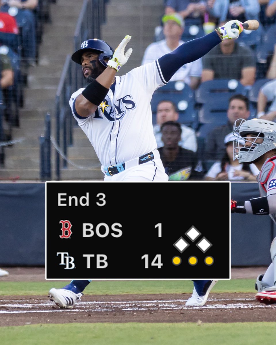The <a href="/RaysBaseball/">Tampa Bay Rays</a> offense is making some serious noise tonight!

They sent 14 batters to the plate in a 9-run 3rd inning 😳