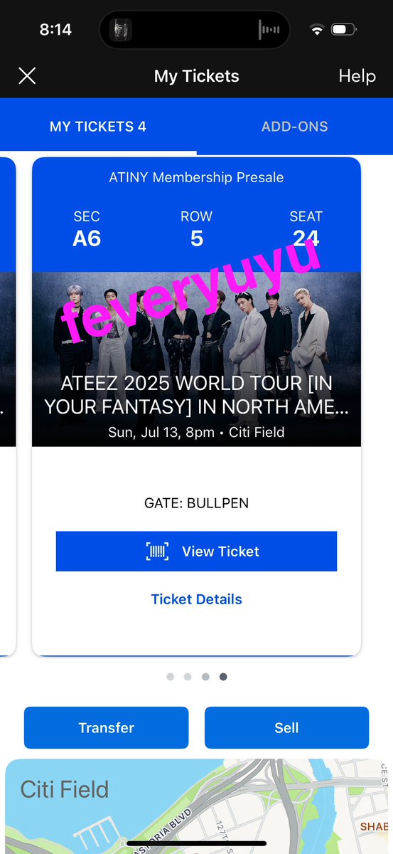 wts ateez nyc citifield tickets 7/13

2 tickets for $360 a piece (face value) trying to sell bc some friends no longer need these!

sec a6, row 5, seats 23 &amp; 24

willing to provide proof and ft during transfer!

(paypal f&amp;f)