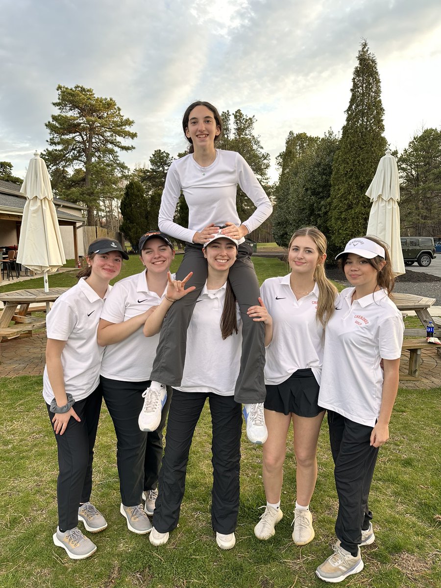 Congrats to the girls golf team for improving to 4-0 with a win over Delsea. Shout out to Maya Krijt and Macyn Scott for staying locked in to bring home the W. Big test tomorrow!!!  ⛳️ <a href="/Cherokee_HS/">Always_a_Chief</a>