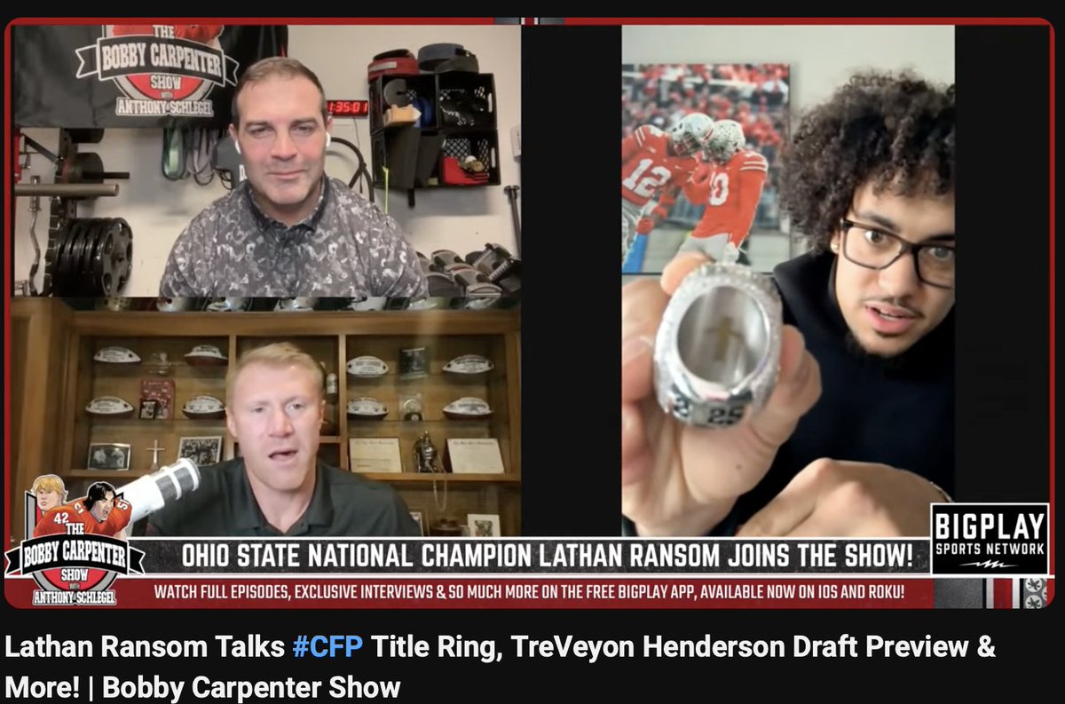 Bobby Carpenter (@bcarp3) on Twitter photo New <a href="/BobbyCarpShow/">Bobby Carpenter Show</a> <a href="/schlegelvellie/">Anthony Schlegel</a>
Lathan Ransom shows of his Rings
...and our Trey Henderson Draft preview
youtube.com/live/t6Zb6eL8y… New <a href="/BobbyCarpShow/">Bobby Carpenter Show</a> <a href="/schlegelvellie/">Anthony Schlegel</a>
Lathan Ransom shows of his Rings
...and our Trey Henderson Draft preview
youtube.com/live/t6Zb6eL8y…