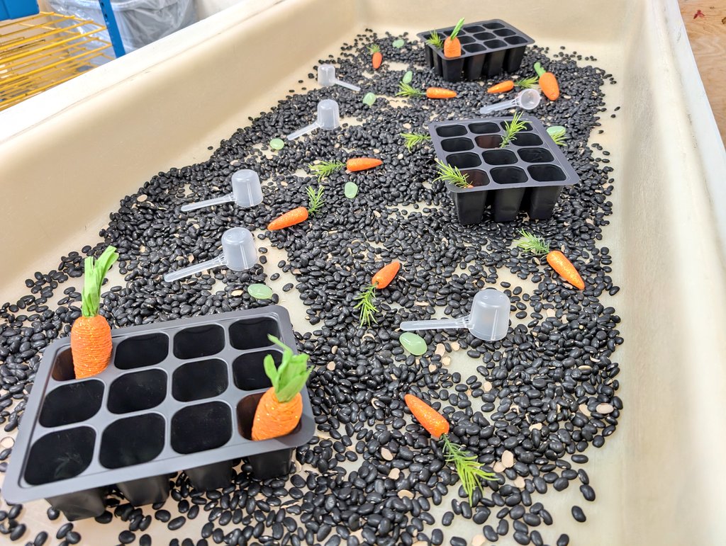 Two fun, back-to-back Easter-themed sensory bin activities! Perfect for keeping our kinders engaged while exploring colours, textures, letters and holiday fun!🐰🥕 <a href="/tanya_mamone/">Tanya Mamone Fancy</a> #ELP2