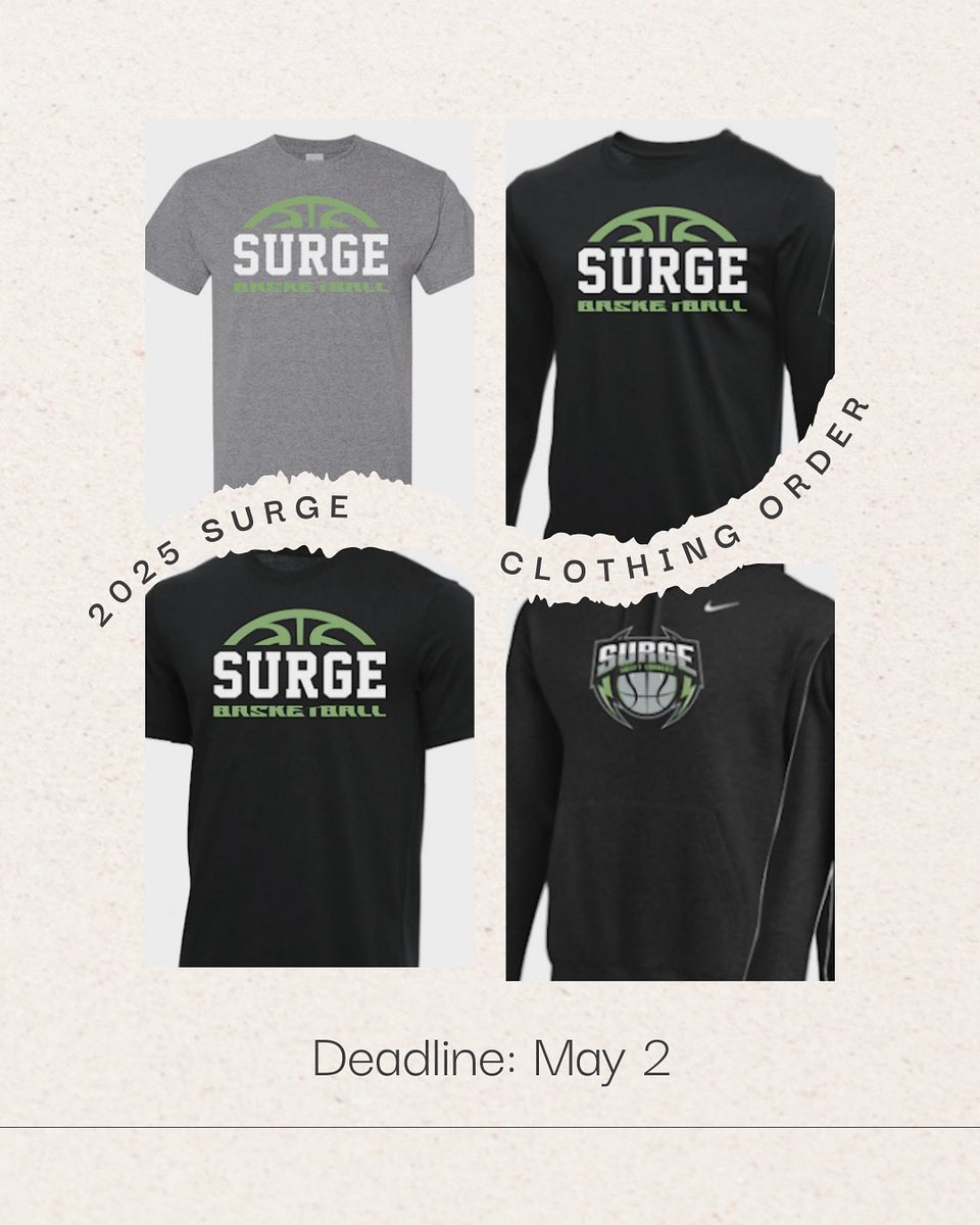 There has been lots of interest in additional clothing purchases, so clothing orders are now once again open!!

Follow swiftcurrentsurge.ca to order and etransfer scminorbasketball@gmail.com.

Deadline to order is May 2!