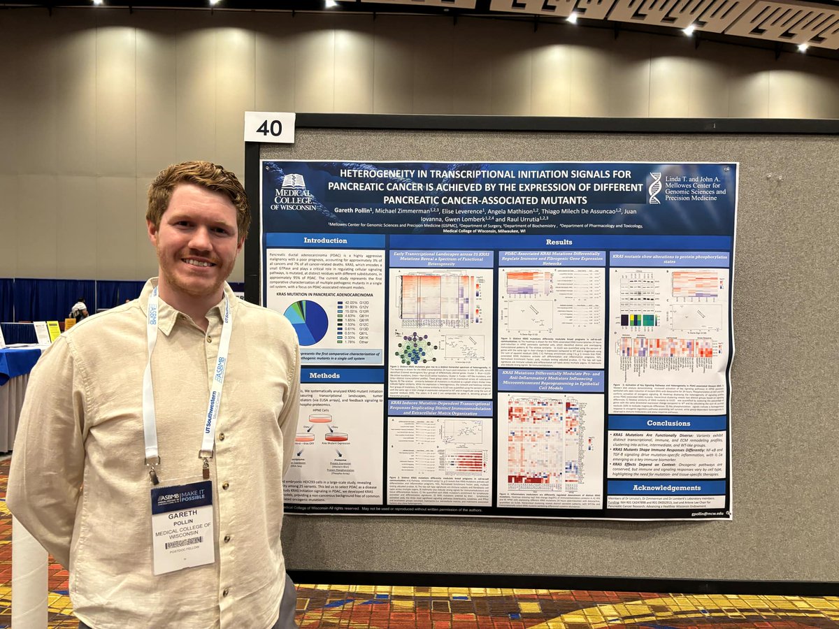 Gareth Pollin (@gpollin94) on Twitter photo Presented my poster on KRAS mutation heterogeneity in pancreatic cancer at #ASBMB25! Grateful to <a href="/ASBMB/">ASBMB</a> and everyone who stopped by to chat about the diverse roles of KRAS mutants in PDAC. 🧪🔬 <a href="/PanCAN/">PanCAN</a> <a href="/letswinpc/">Let's Win Pancreatic Cancer 💜</a> <a href="/mellowescenter/">MCW Mellowes Center</a> <a href="/MCWSurgery/">MCW Surgery</a> <a href="/MCWPancProgram/">MCW LaBahn Pancreatic Cancer Program</a> Presented my poster on KRAS mutation heterogeneity in pancreatic cancer at #ASBMB25! Grateful to <a href="/ASBMB/">ASBMB</a> and everyone who stopped by to chat about the diverse roles of KRAS mutants in PDAC. 🧪🔬 <a href="/PanCAN/">PanCAN</a> <a href="/letswinpc/">Let's Win Pancreatic Cancer 💜</a> <a href="/mellowescenter/">MCW Mellowes Center</a> <a href="/MCWSurgery/">MCW Surgery</a> <a href="/MCWPancProgram/">MCW LaBahn Pancreatic Cancer Program</a>